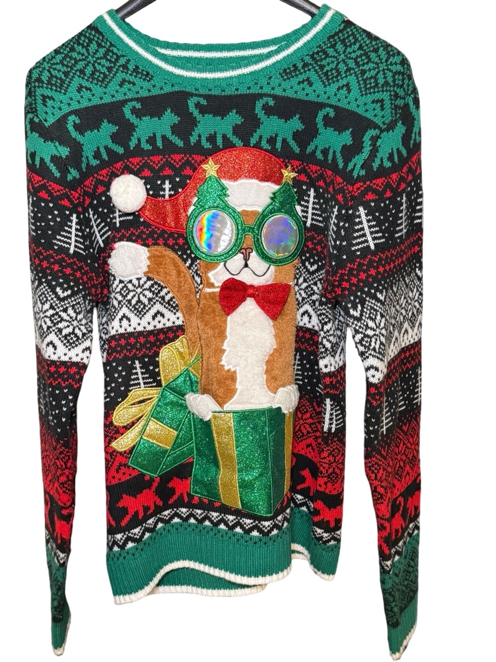 Men’s Walmart Christmas Cat Ugly Sweater